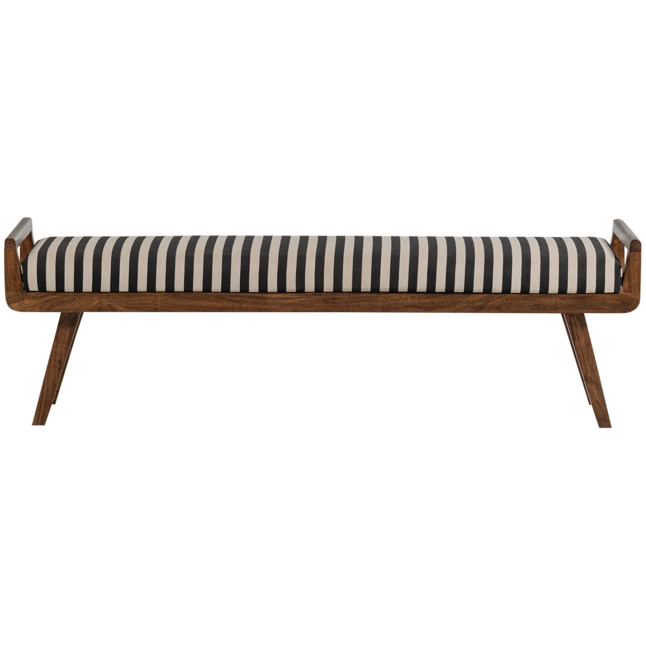 Valo bankje hout bruin met streepstof zwart/wit