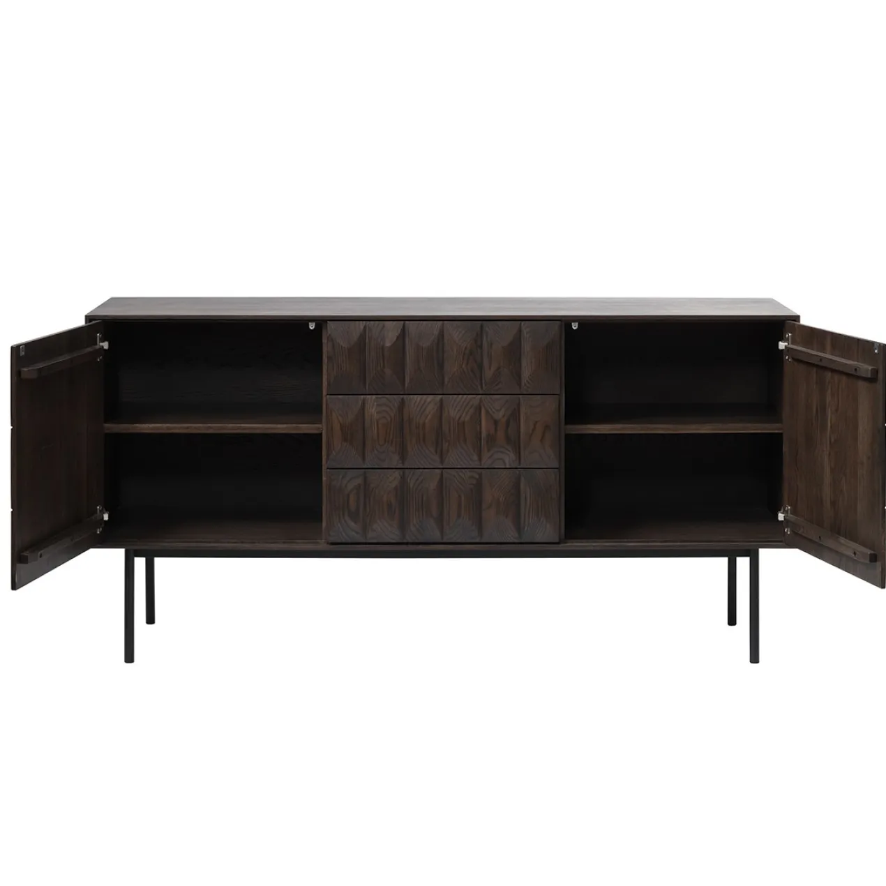 Vanja houten sideboard donkerbruin - 160 x 45 cm