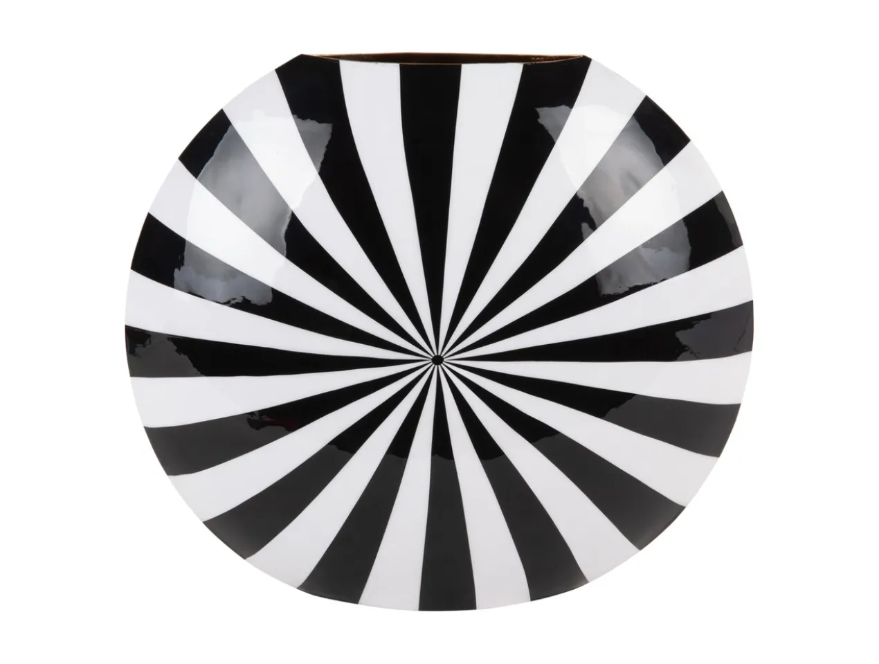 Vase Candy Swirl large enamel black & white