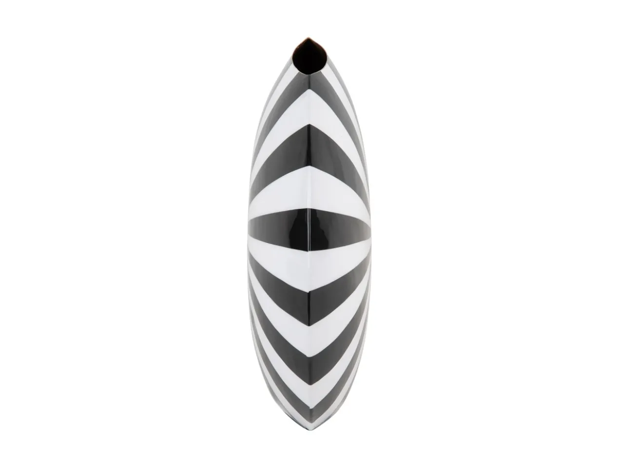 Vase Candy Swirl large enamel black & white