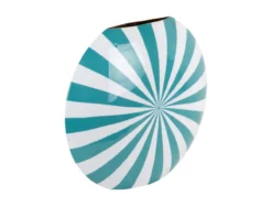 Vase Candy Swirl large enamel turquoise blue & white