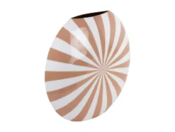 Vase Candy Swirl large enamel soft brown & white