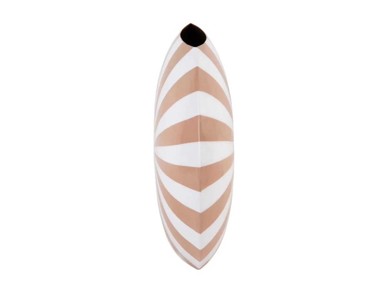 Vase Candy Swirl large enamel soft brown & white