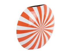 Vase Candy Swirl large enamel bright orange & white