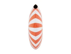 Vase Candy Swirl large enamel bright orange & white