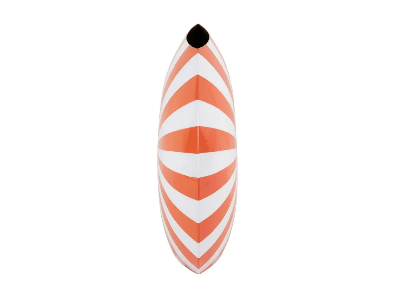Vase Candy Swirl large enamel bright orange & white