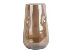 Vase Luster organic large shiny chocolate brown