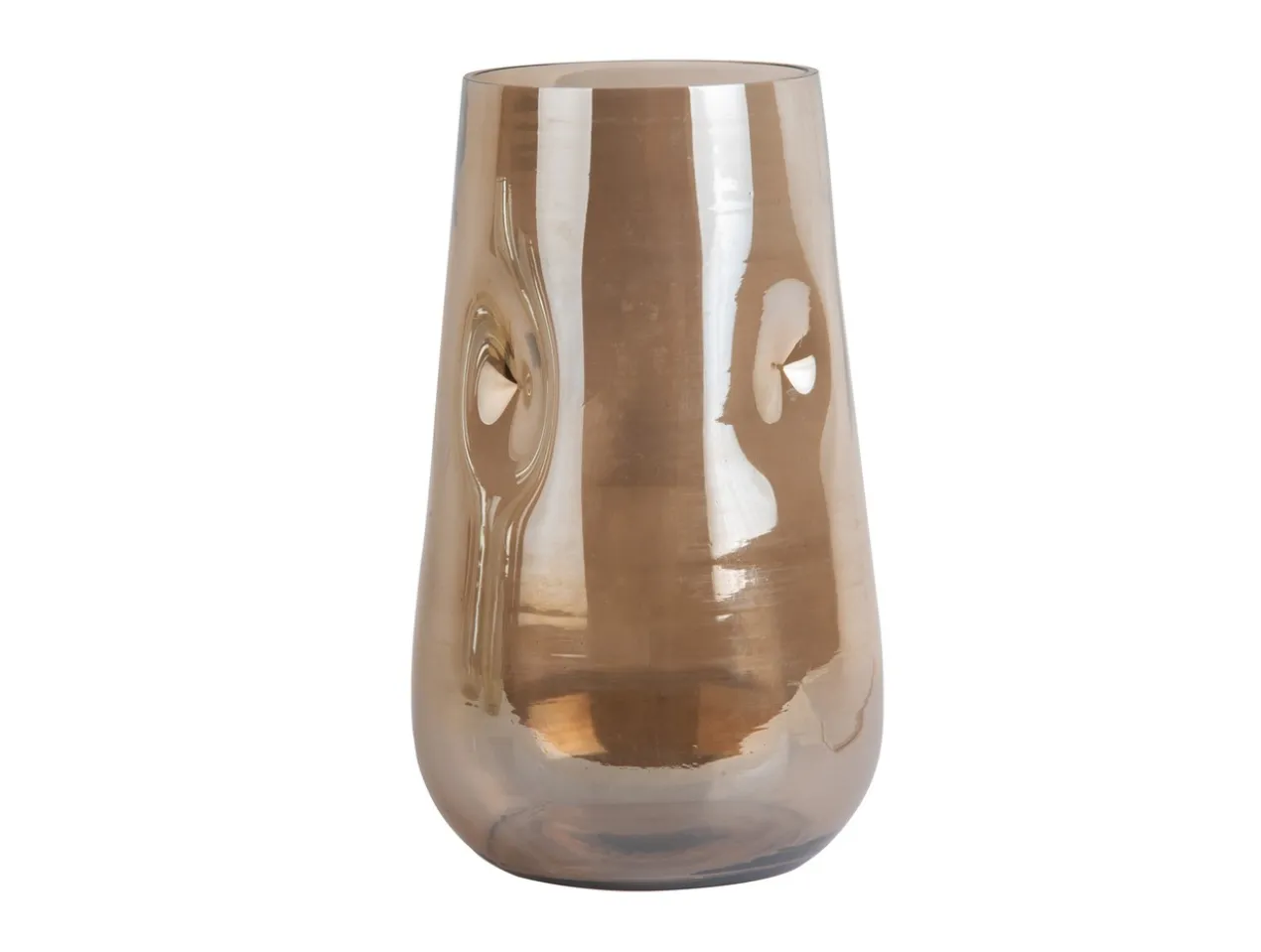 Vase Luster organic large shiny chocolate brown