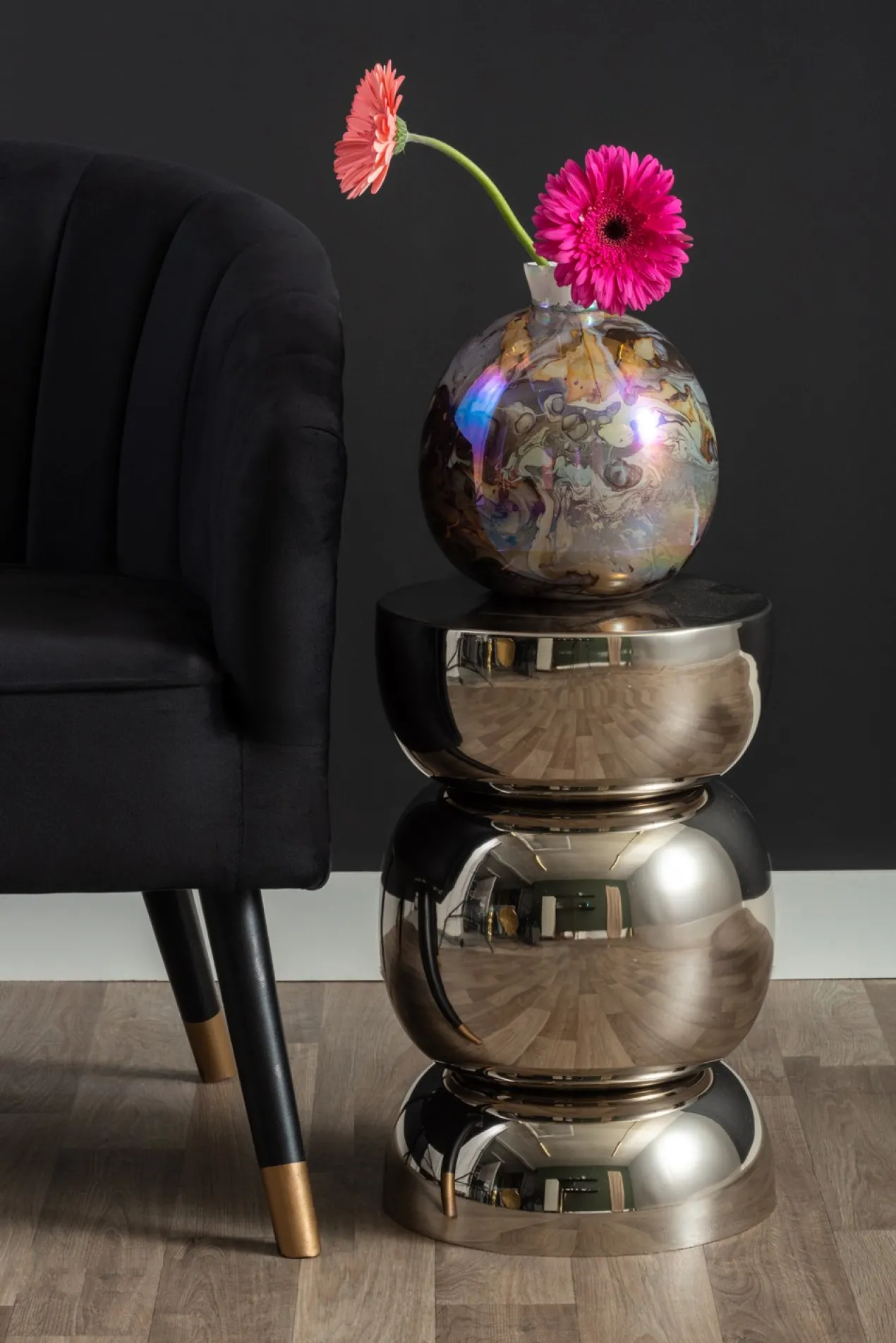 Vase Melange bottle pearly chocolate brown