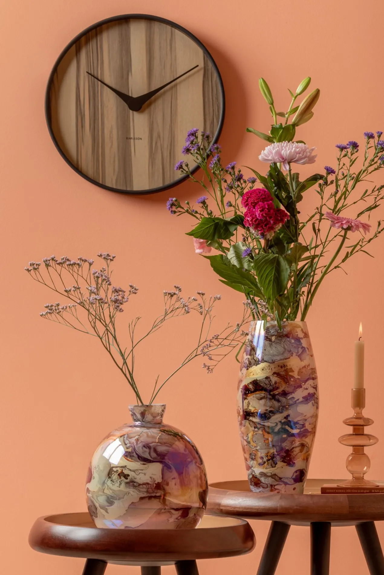 Vase Melange bottle pearly chocolate brown