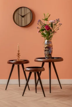 Vase Melange cone pearly chocolate brown