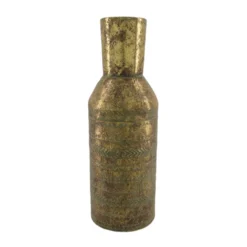 Vase Metal green washed