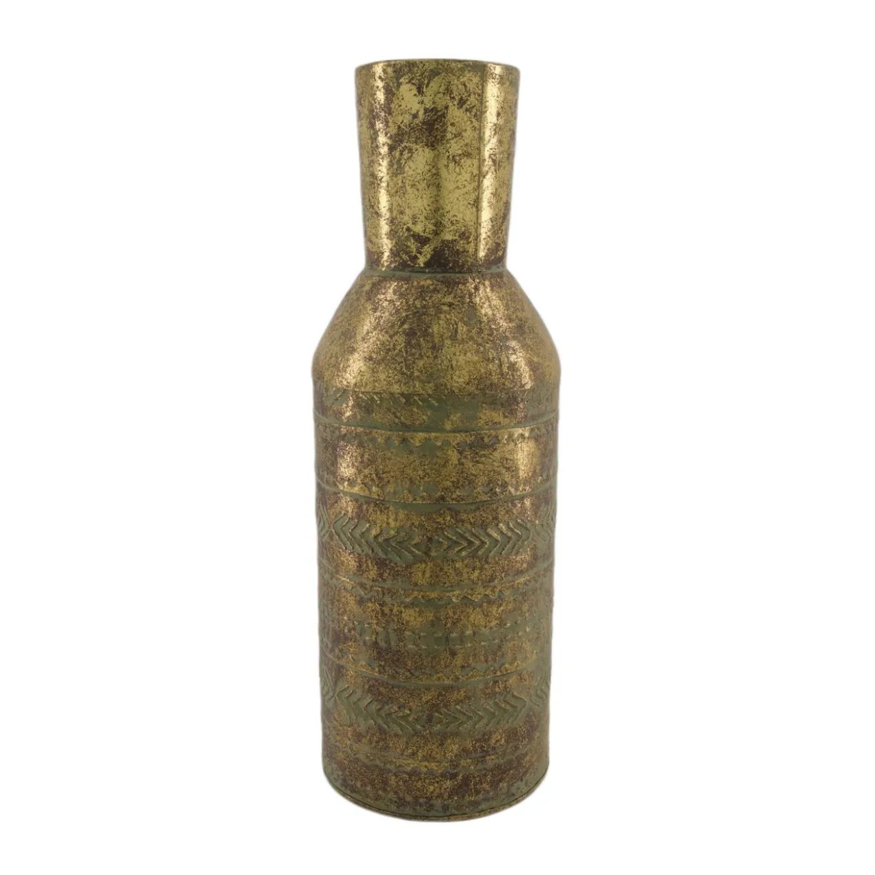 Vase Metal green washed