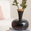 Vase Yara large enamel black