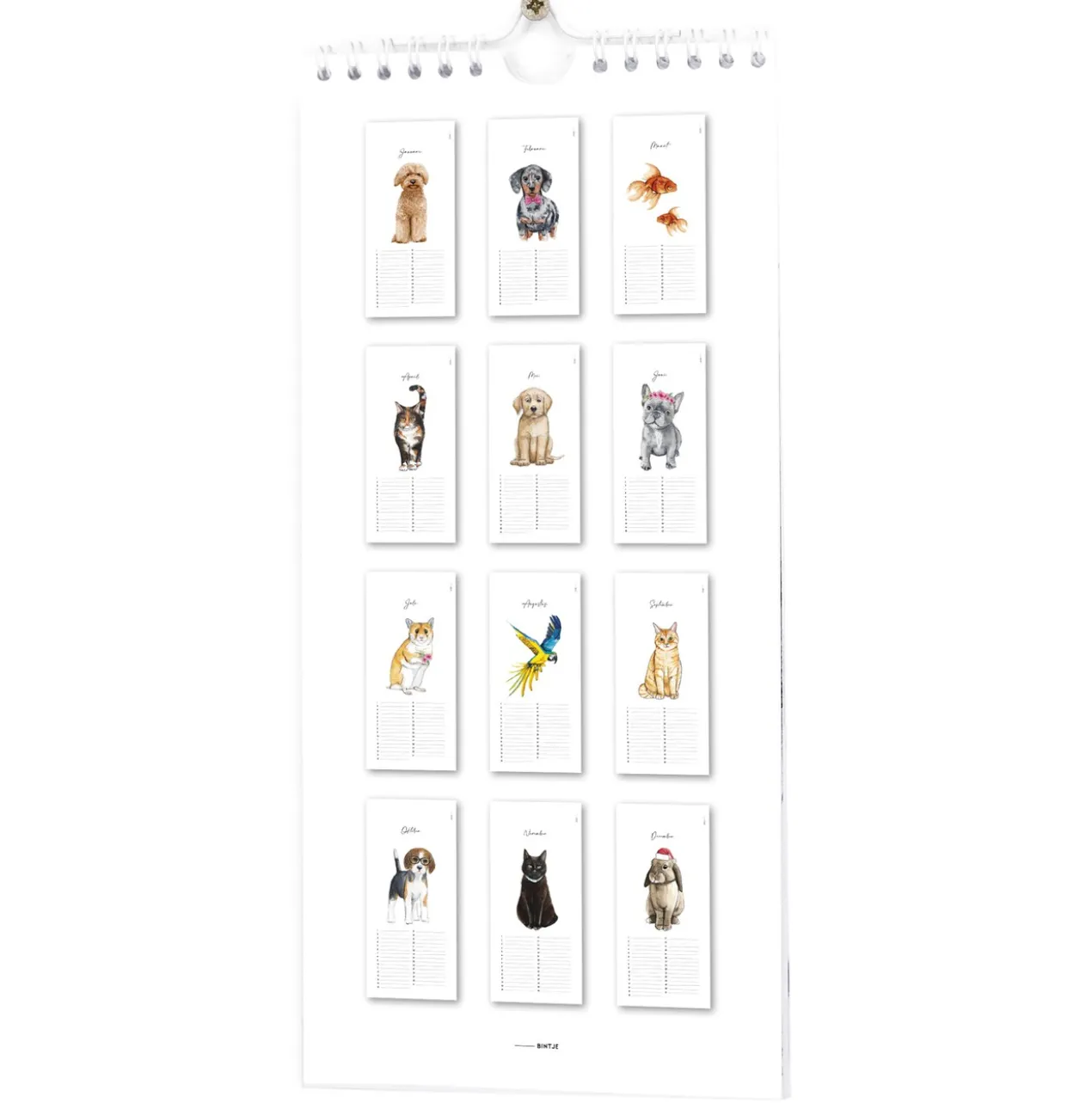 Verjaardagskalender Bintje dieren Kalender Bintje DierenKalender Bintje dieren