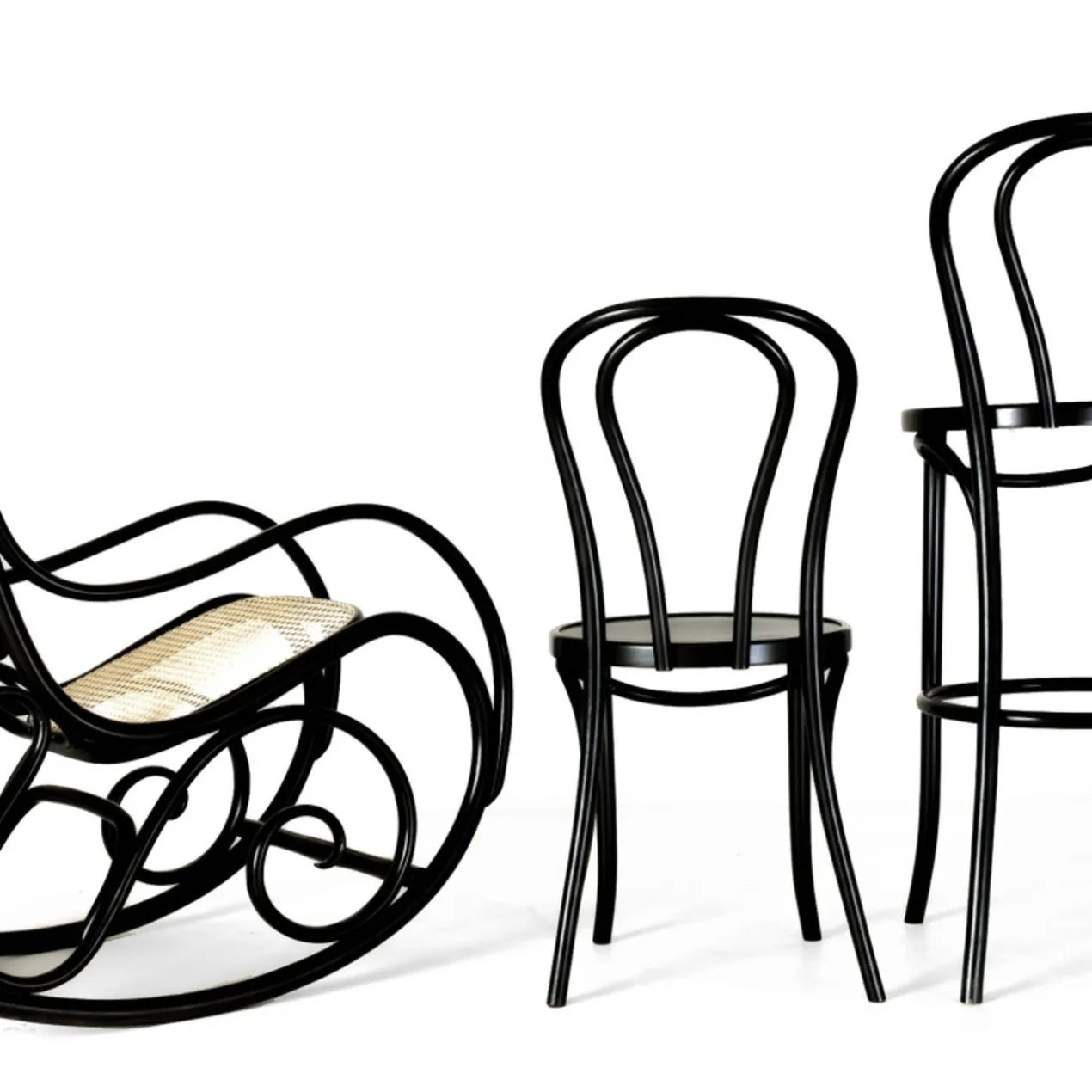 Vienna kruk zwart - 75 cm
