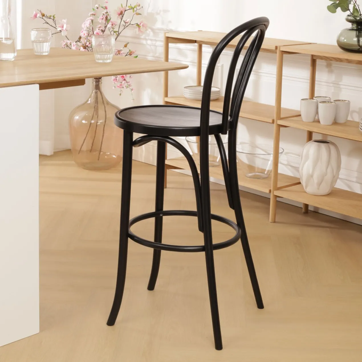 Vienna kruk zwart - 75 cm