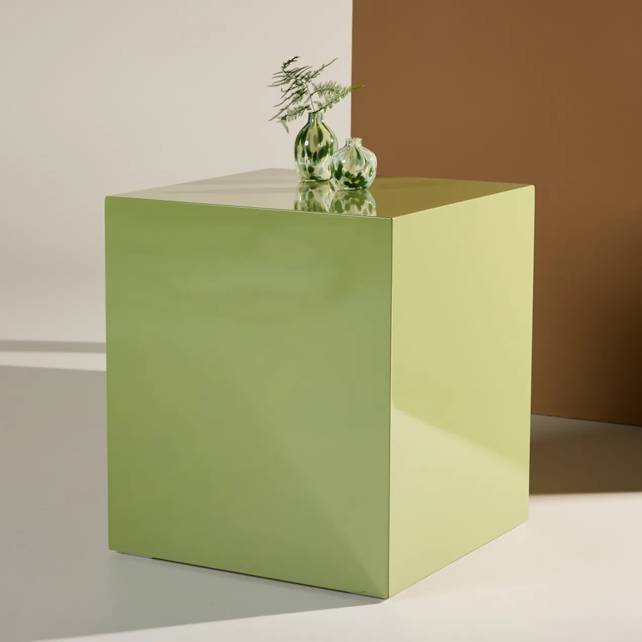 Vierkante bijzettafel Zayn lichtgroen - 40 x 40 cm