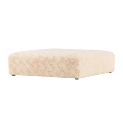 Vierkante schapenvacht poef Erla Beige