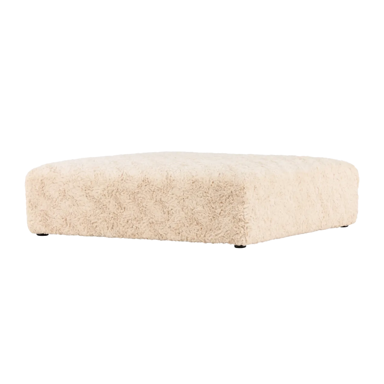 Vierkante schapenvacht poef Erla Beige