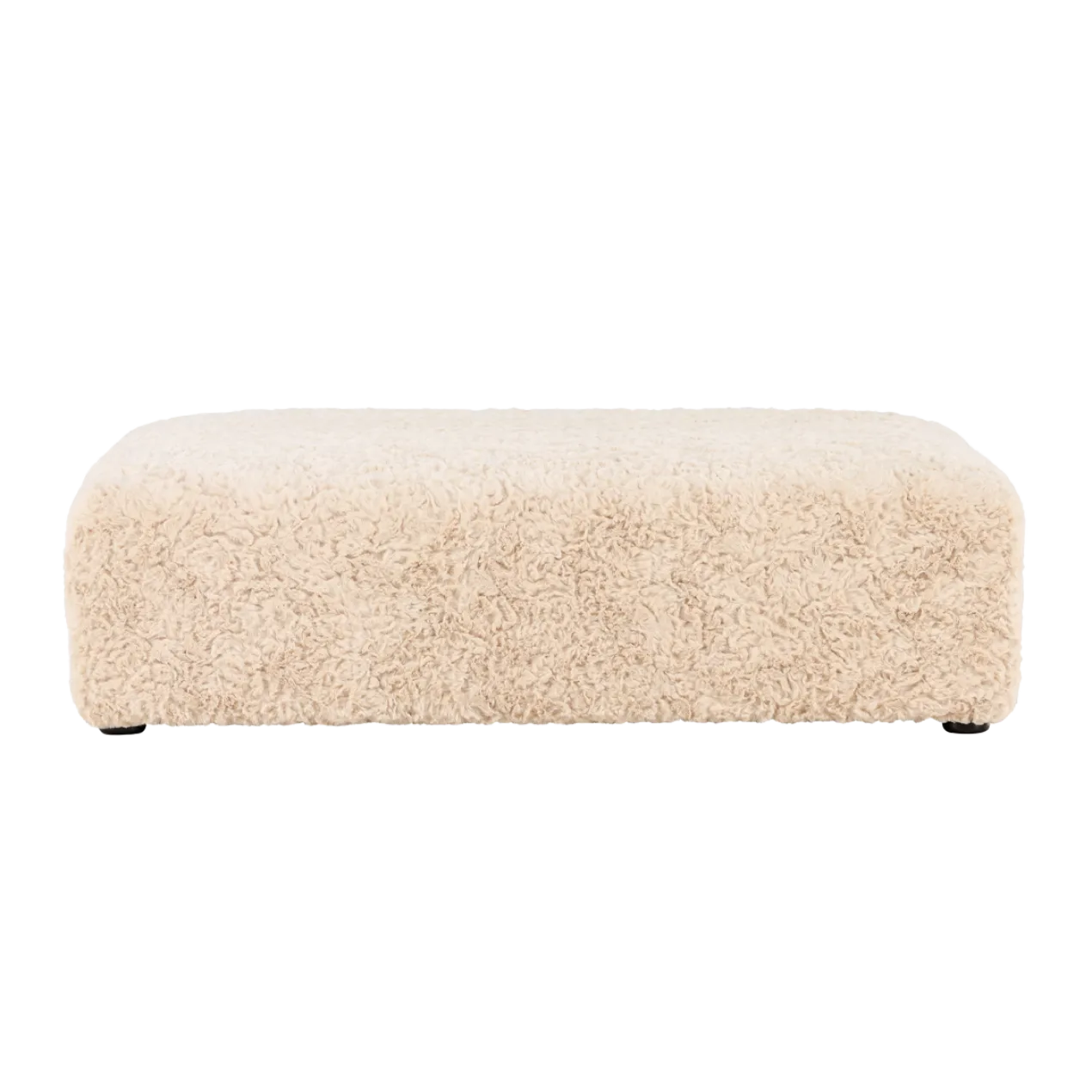 Vierkante schapenvacht poef Erla Beige