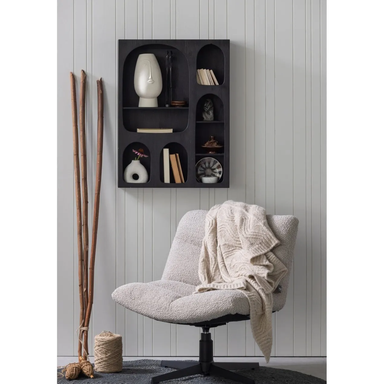 Vinny draaifauteuil boucle zand