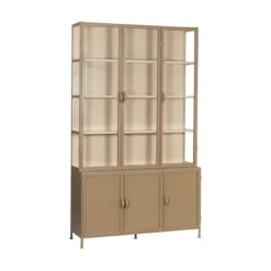 Vitrinekast Detroit 6-deurs cappuccino/zand