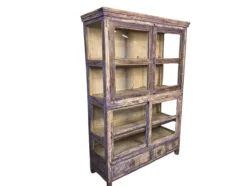 Vitrinekast 4deur 3lades paars/blauw