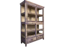 Vitrinekast 4deur 3lades paars/blauw