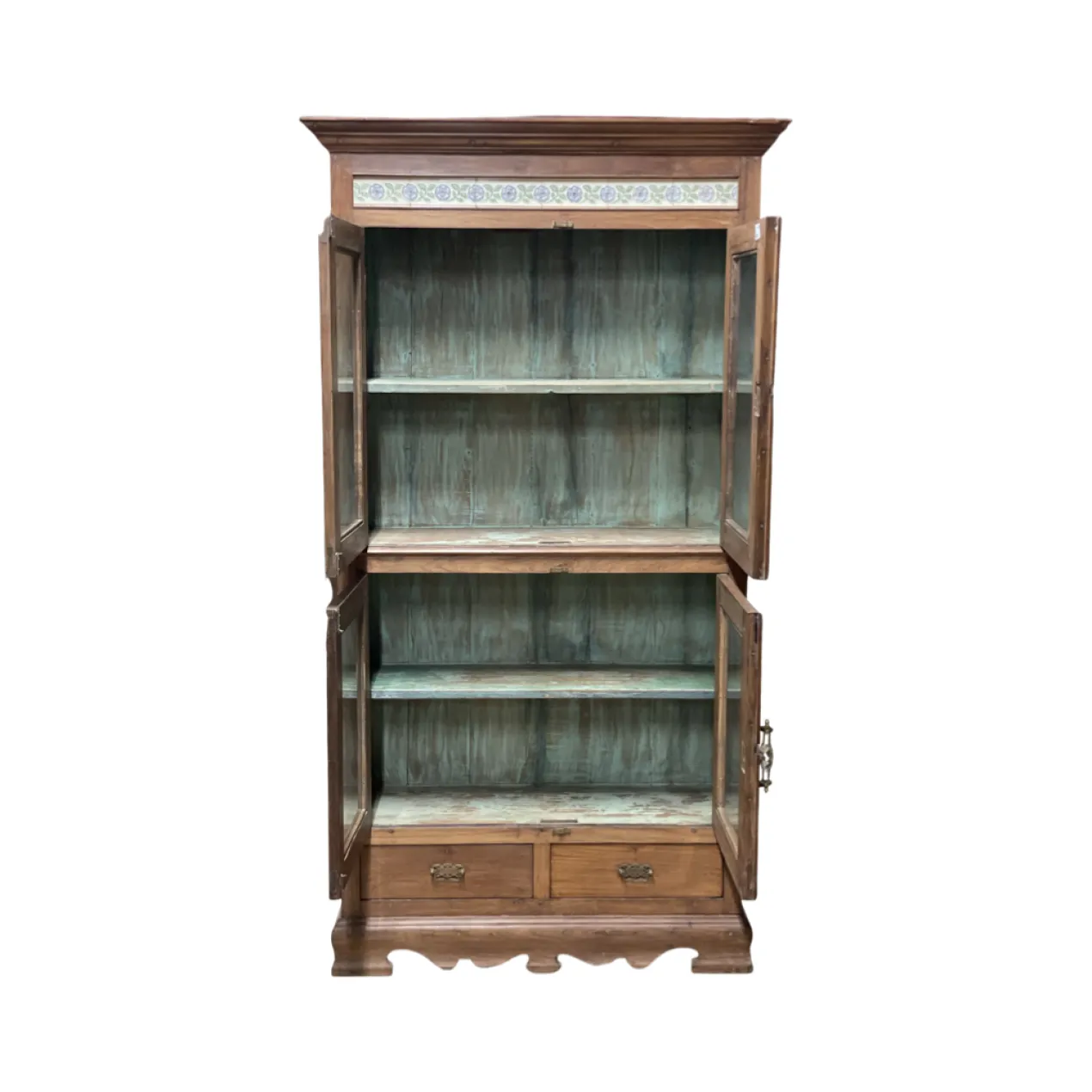 Vitrinekast 4 deurs Glaskast 4Dr 2la 110-40-200 cm