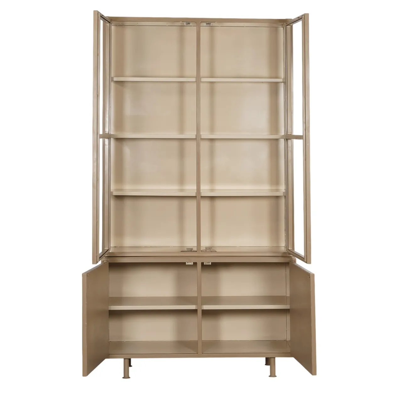 Vitrinekast Langley cappuccino/zand