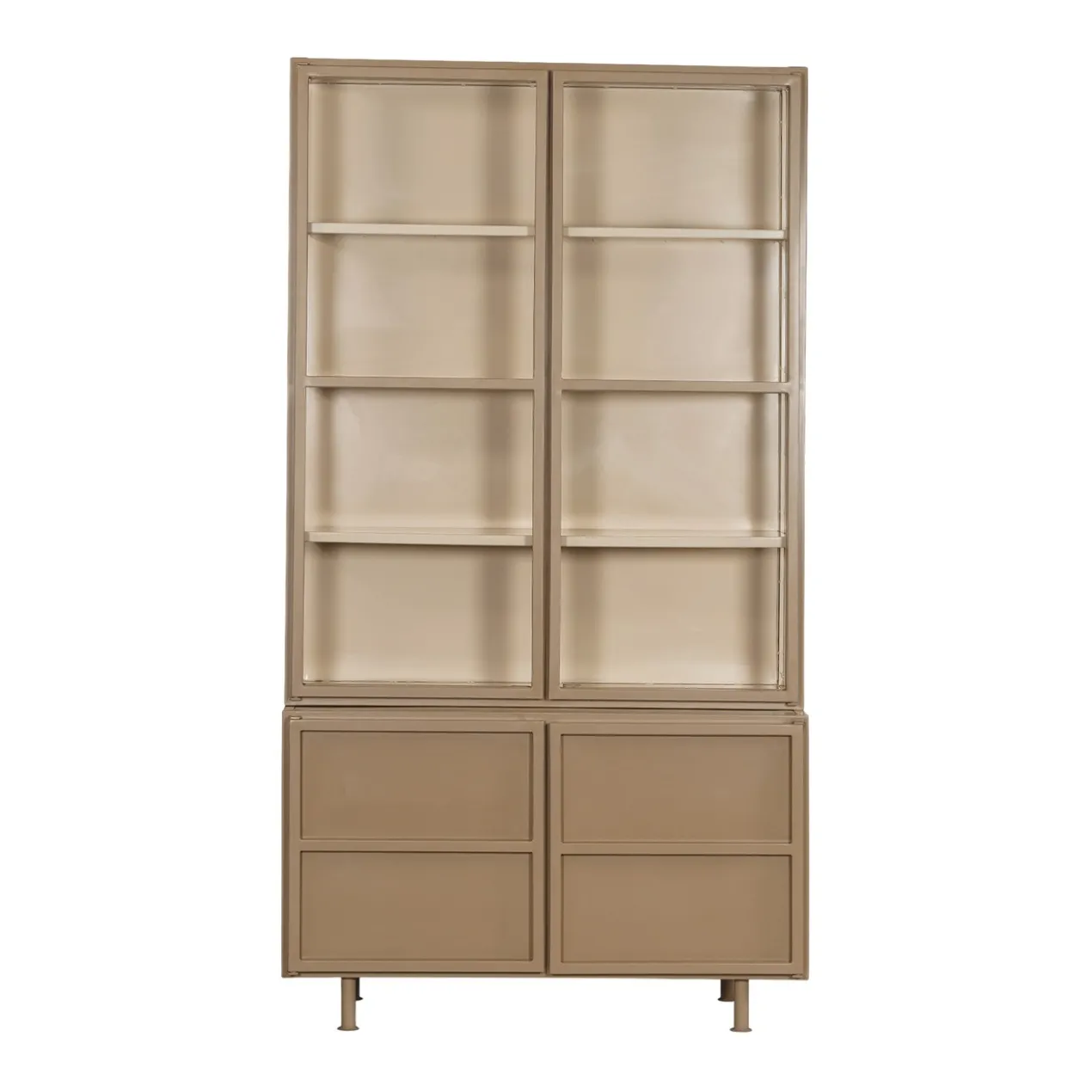 Vitrinekast Langley cappuccino/zand