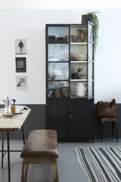 Vitrinekast Seattle zwart