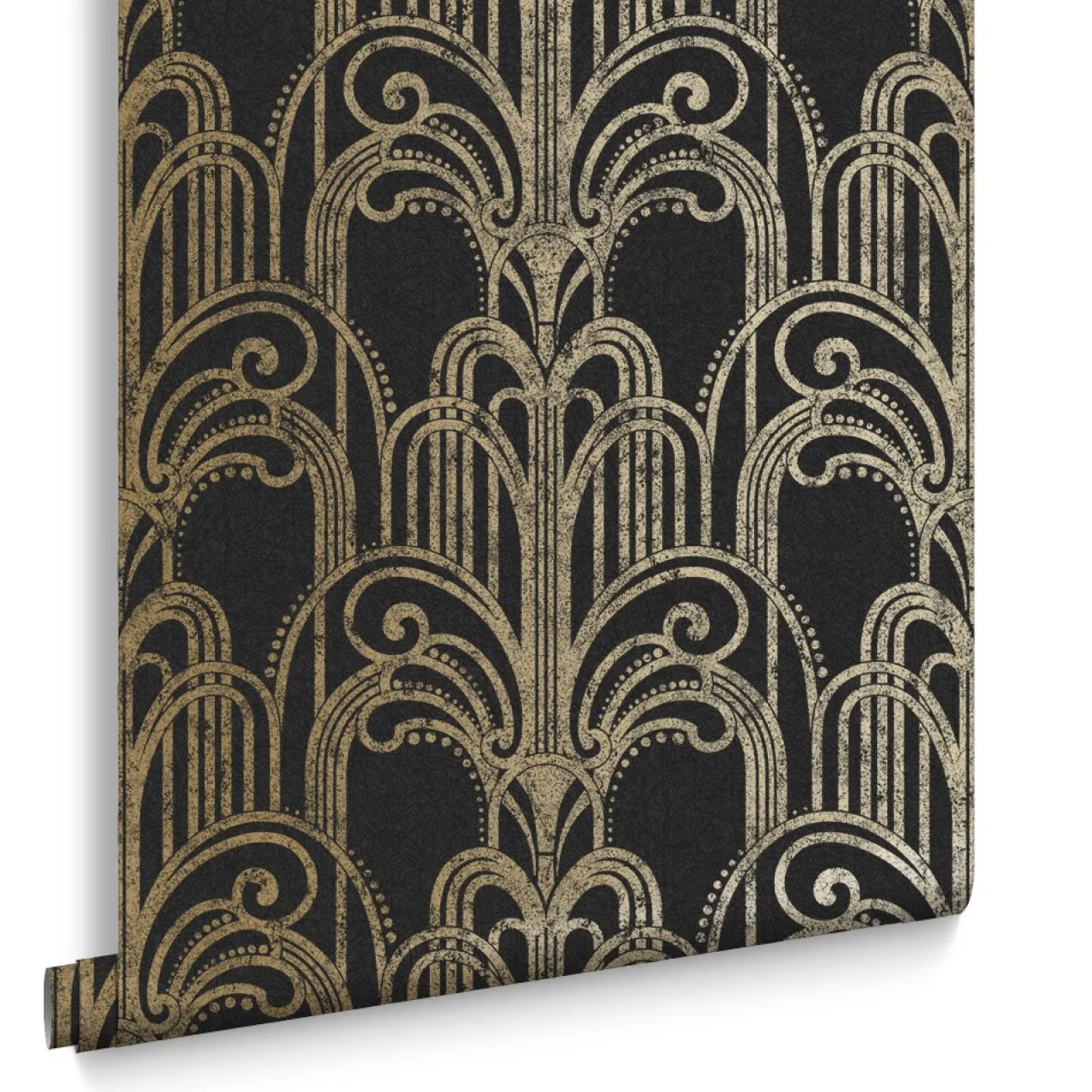 Vliesbehang Art Deco Black Gold