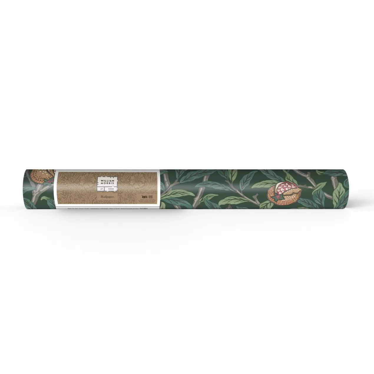 Vliesbehang bird & pomegranate deep green