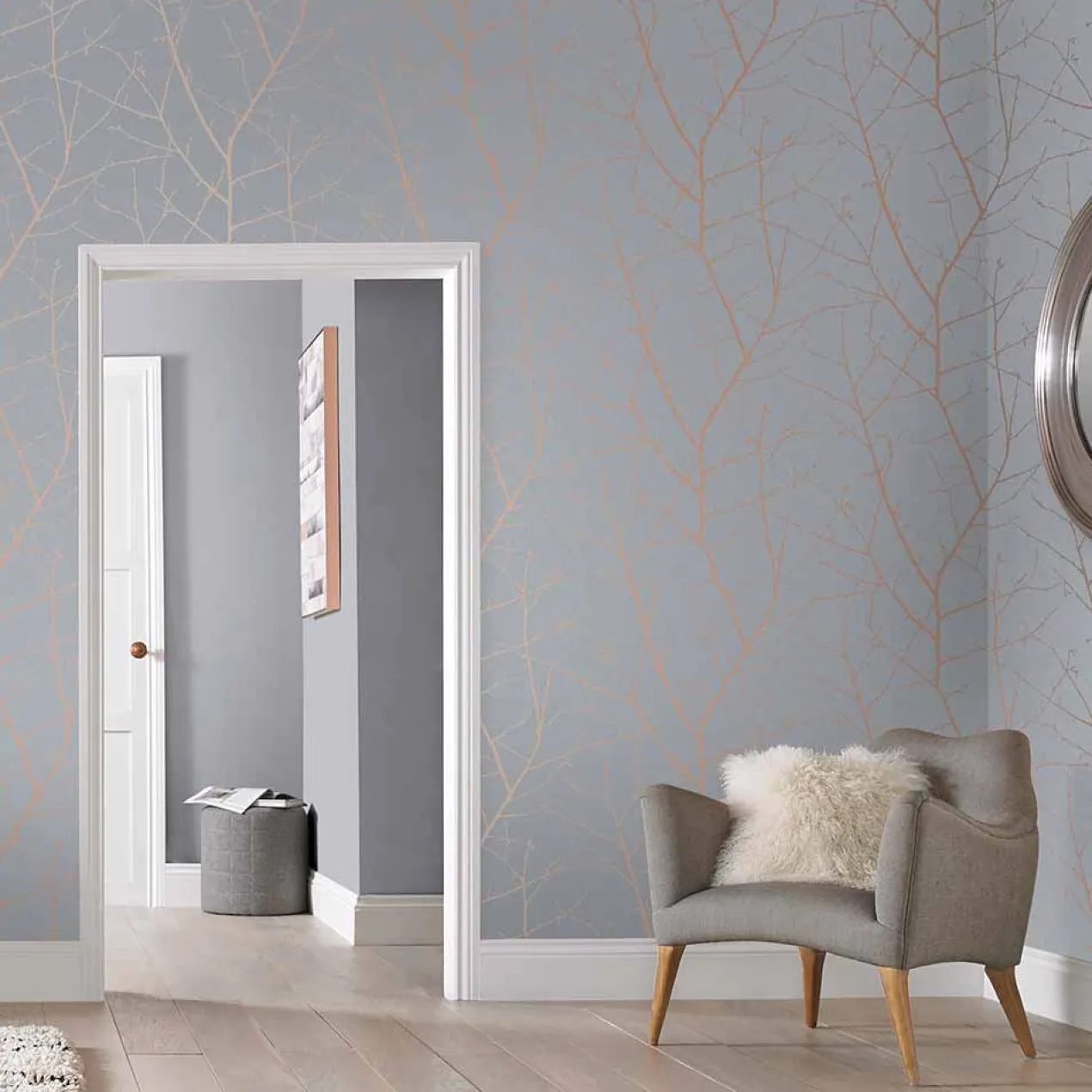 Vliesbehang Boreas Soft Grey
