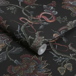 Vliesbehang Eternal weave black (set van 2)