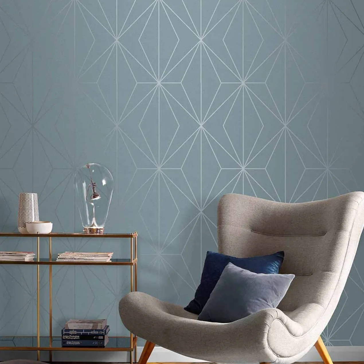Vliesbehang Harmony Deep Sky Silver
