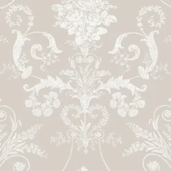 Vliesbehang josette white & dove grey