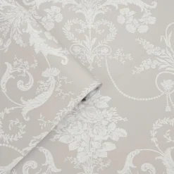 Vliesbehang josette white & dove grey