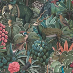 Vliesbehang jungle jamboree green