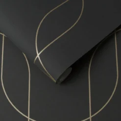 Vliesbehang Palais Black & Gold