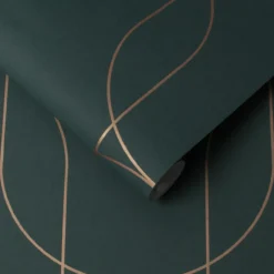 Vliesbehang Palais Green & Copper