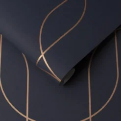 Vliesbehang Palais Navy & Copper