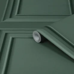 Vliesbehang redbrook wood panel fern green