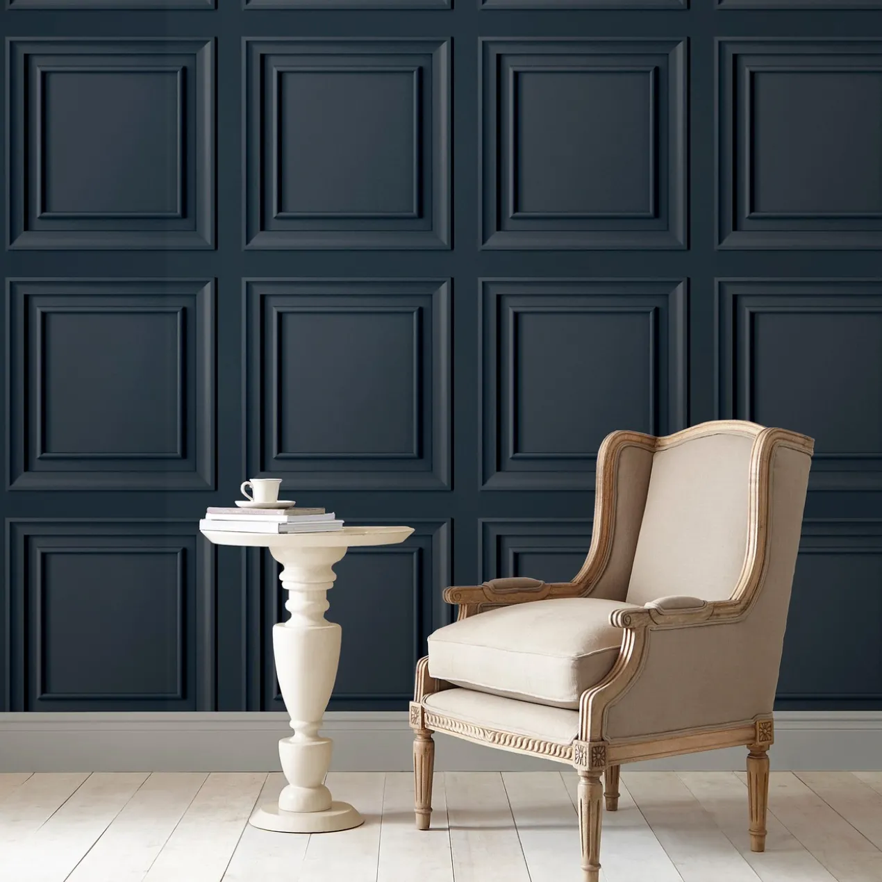 Vliesbehang redbrook wood panel dark seaspray