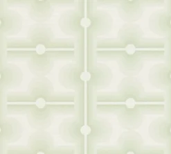 Vliesbehang retro patroon in de kleur vaalgroen - groen, crème Retro patroon op vliesbehang in de kleur vaalgroen - groen, crème #1