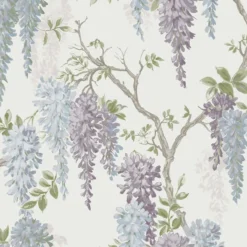 Vliesbehang wisteria garden pale iris