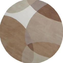 Vloerkleed Abstract beige/bruin Ø200 cm