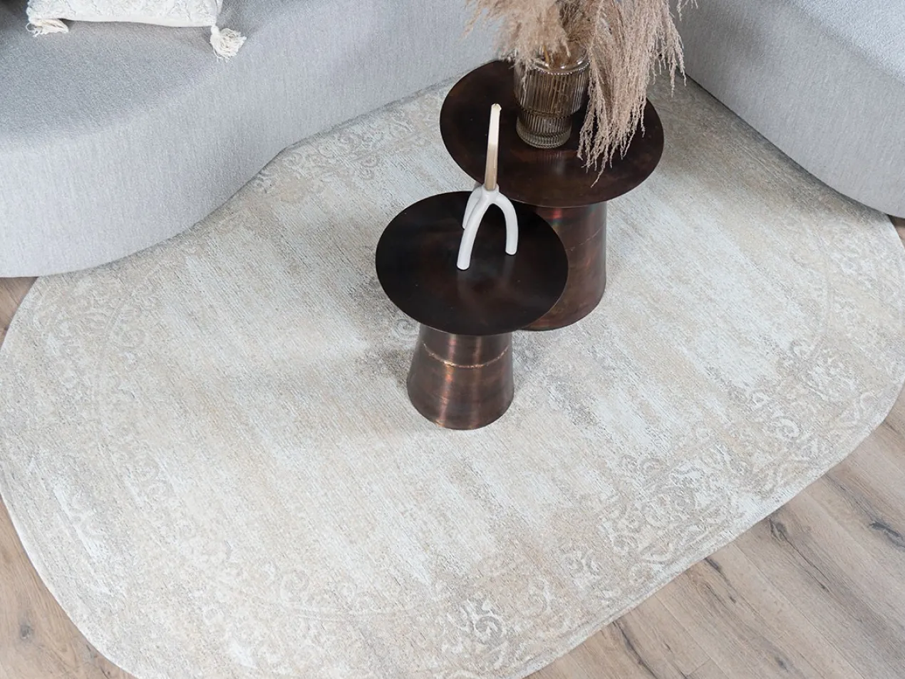 Vloerkleed Adel Medaillon beige 26001 - Ovaal 160 x 230 cm